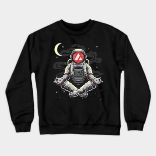 Astronaut Yoga Avalanche AVAX Coin To The Moon Crypto Token Cryptocurrency Wallet Birthday Gift For Men Women Kids Crewneck Sweatshirt